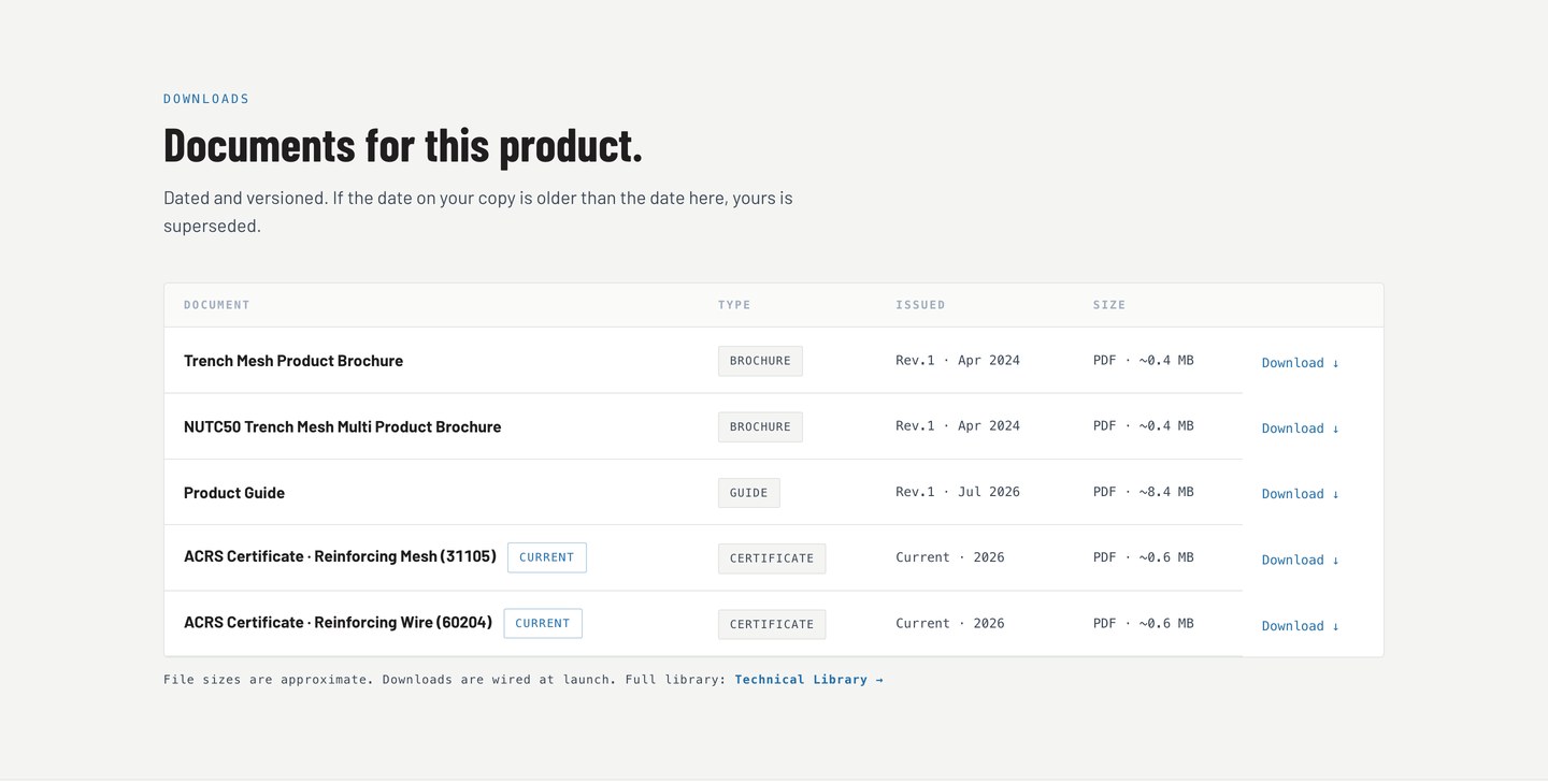 Concept render, documents on the product page
